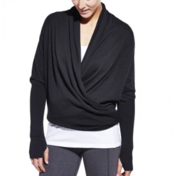 Calia By Carrie Underwood Black Ballet Wrap Sweater Size Small - Picture 1 of 12